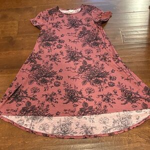 LuLaRoe Dress in Plum with Black Floral Pattern